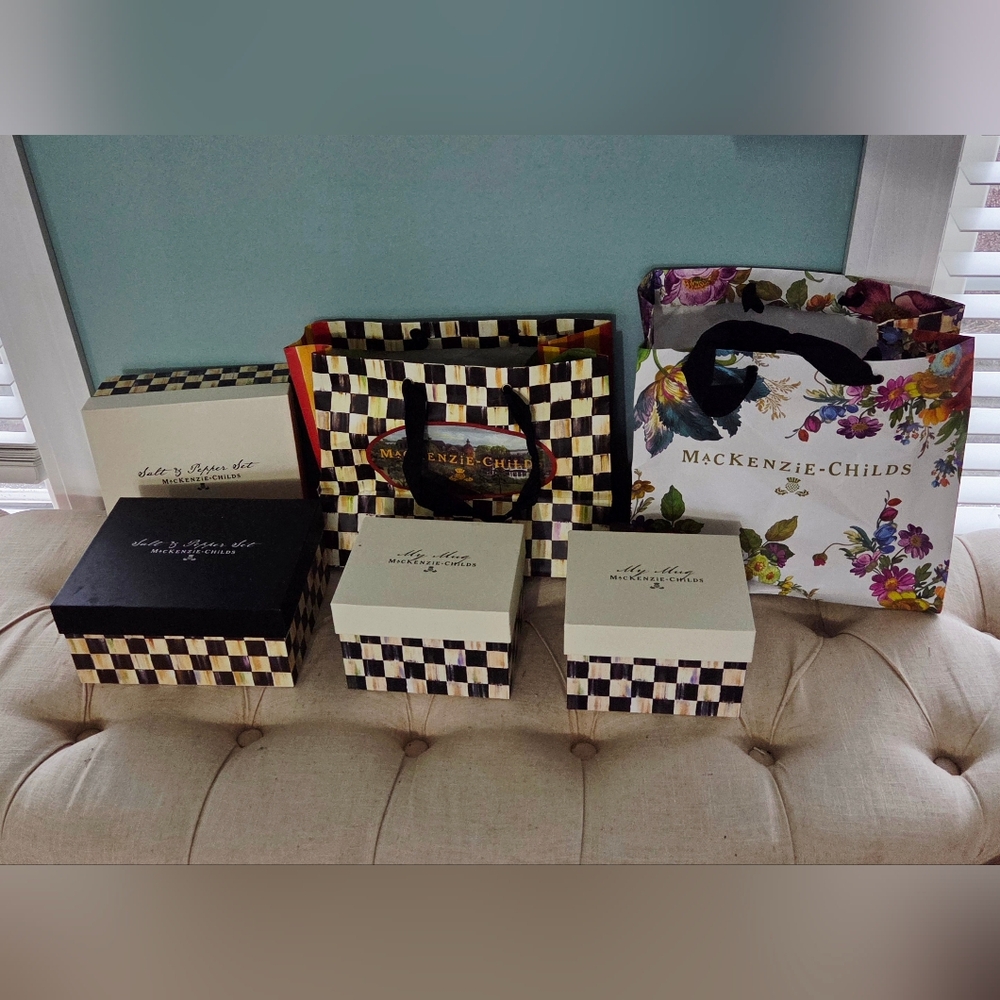MacKenzie-Childs AUTHENTIC Checkered Bag and Box Set!